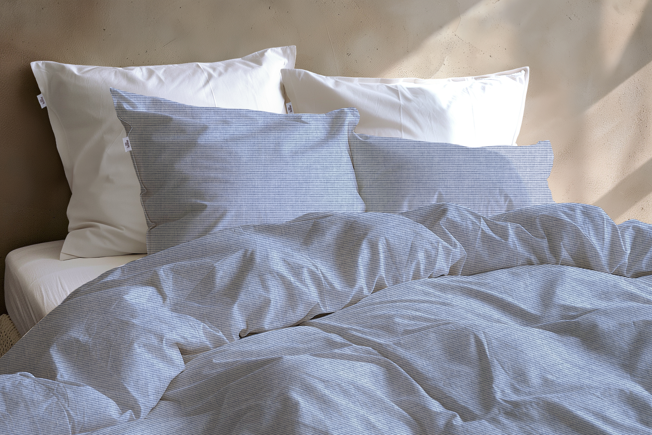 Heckettlane Bettwäsche ca. 135x200cm in Farbe Denim, Kissen, Dekoration für Zuhause, Leinen, Decke