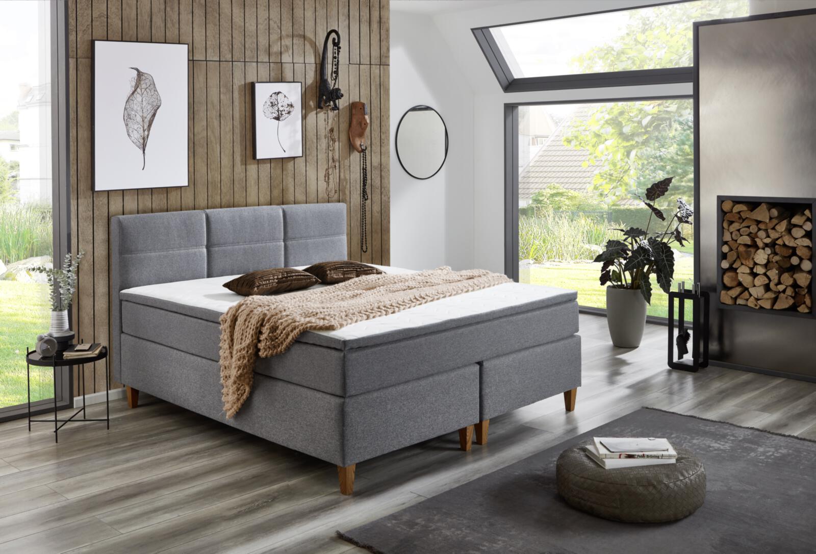 Sun Garden Boxspringbett KENRORA BX2360 in Stoff 50512-710 grau Sun Garden Boxspringbett KENRORA BX2360 in Stoff 50512-710 grau