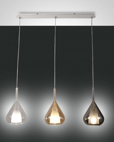 Pendelleuchte Lila in Amber Grau transparent