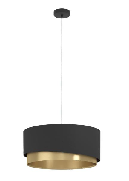 Eglo Leuchten Hängeleuchte MANDERLINE  in E27 schwarz/messing, Lampe, Leuchte, Deckenleuchte