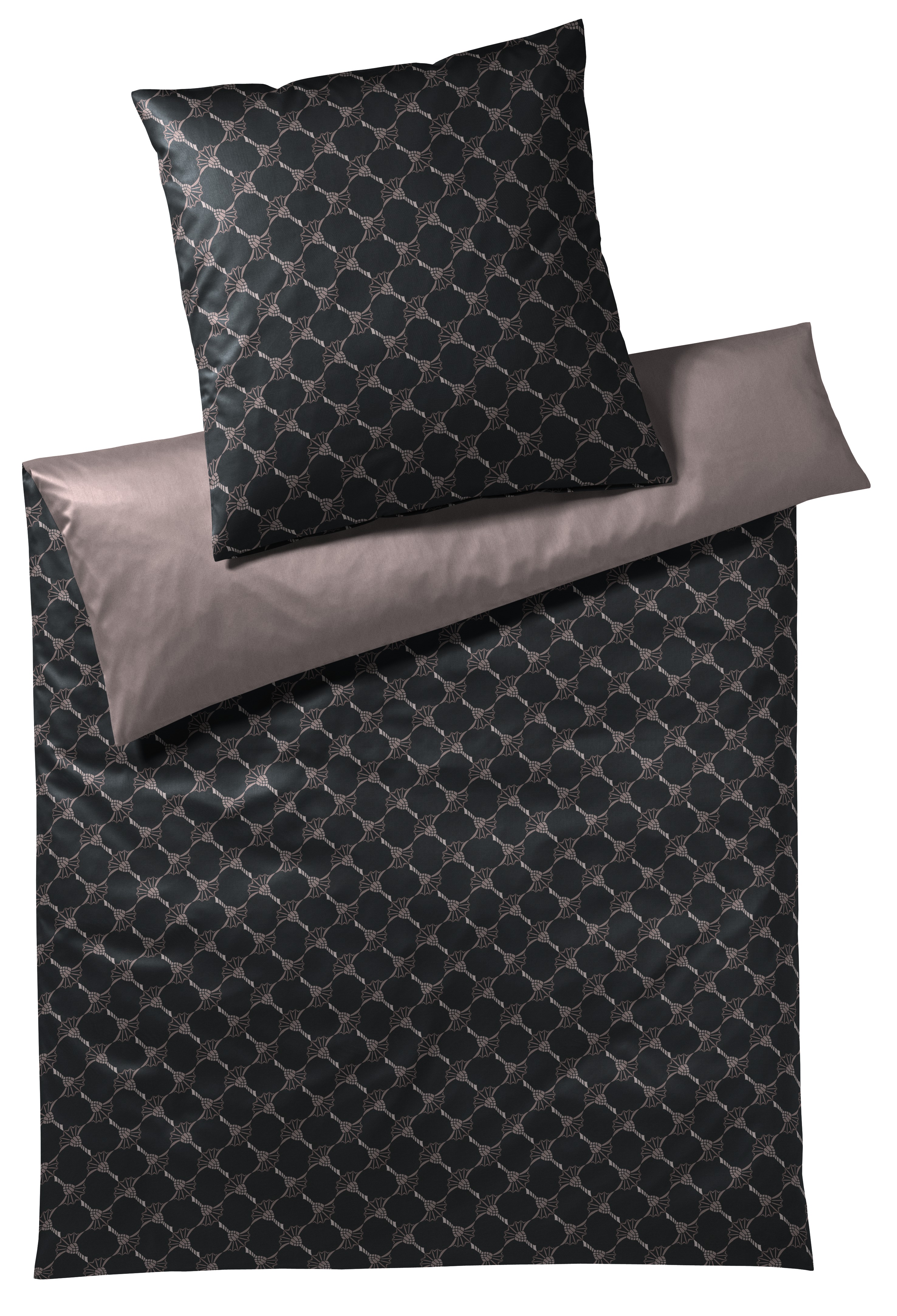 // Bettwäsche Joop! // schwarz/grau // Comfort-Satin 100% Baumwolle // ca.155x220/80x80 cm, Kissen, Dekoration für Zuhause, Mobiliar, Kopfkissen