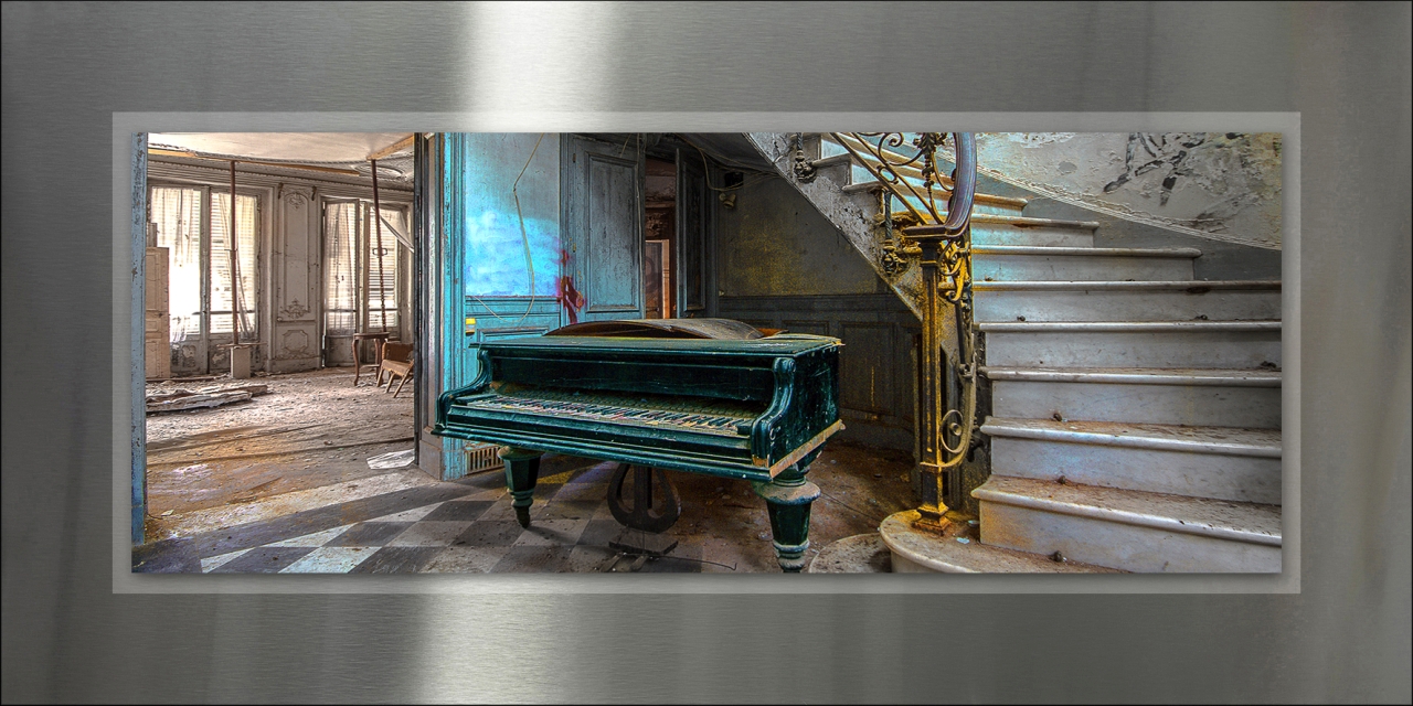 ProArt Double-Alu -Dibond bedruckt mit Aufsatz aus Dibond 100x50cm Lost House III