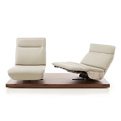 Koinor 2-Sitzer EVINO in Leder X-Happy Salt/Stoff Venga weiß, Kissen, Mobiliar, Wohnzimmer, Kaffeetisch, Tabelle