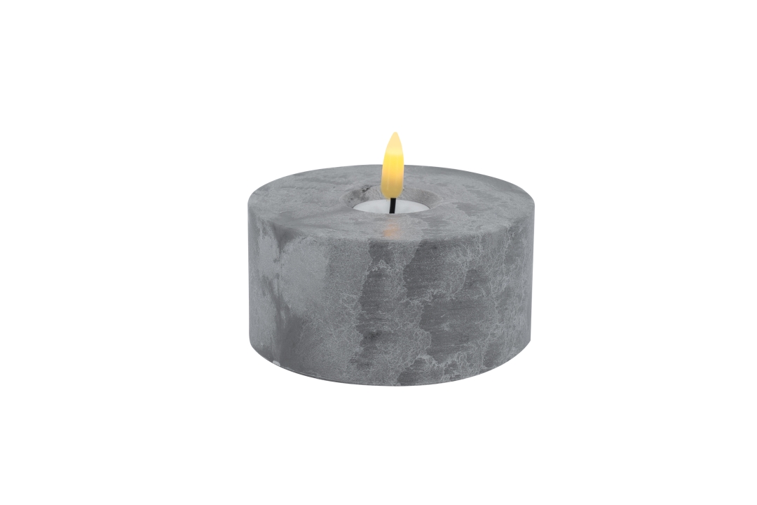L.C. Wholesaler LED-Kerze BETON ca. Ø 10, H 5cm in mit 6h Timer D10 H5 cm