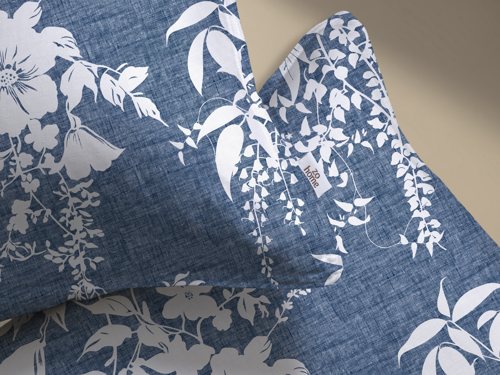 Heckettlane Bettwäsche ca. 155x220cm in Farbe Denim, Kissen, Dekoration für Zuhause, Kopfkissen, Leinen