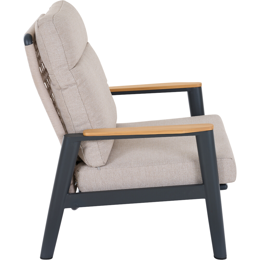 Lounge-Sessel CORTINA ca.B81 H62 T79 cm in Aluminium matt anthrazit, Moebel, Stuhl, Sessel