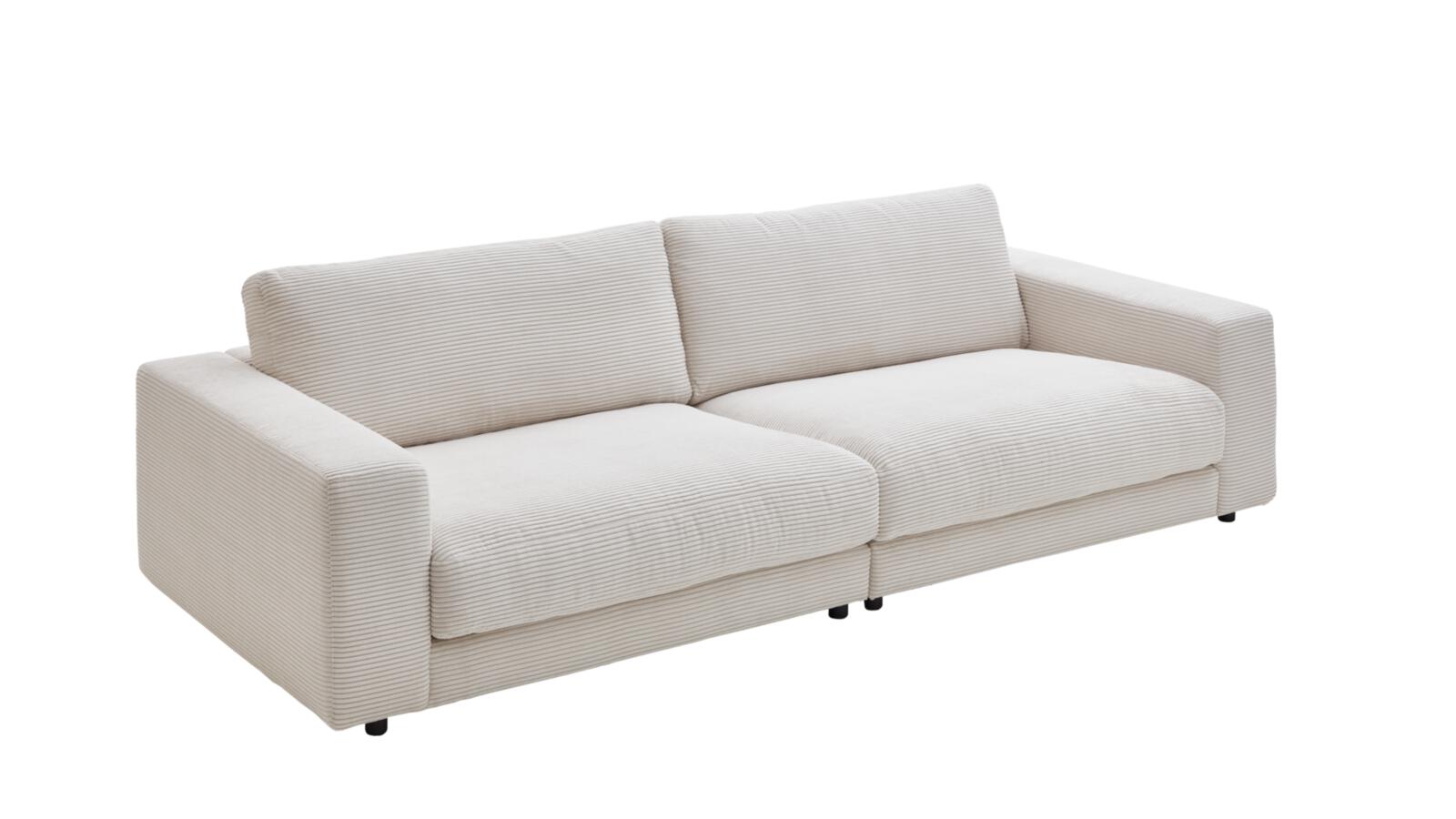 Candy 3-Sitzer SEVENTIES ca. 290x127cm in Stoff Cord snow