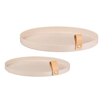 Metall-Teller rund 2er-Set 9424009-36 in Beige Gasper Metall Teller rund 2erSet in Farbe Beige