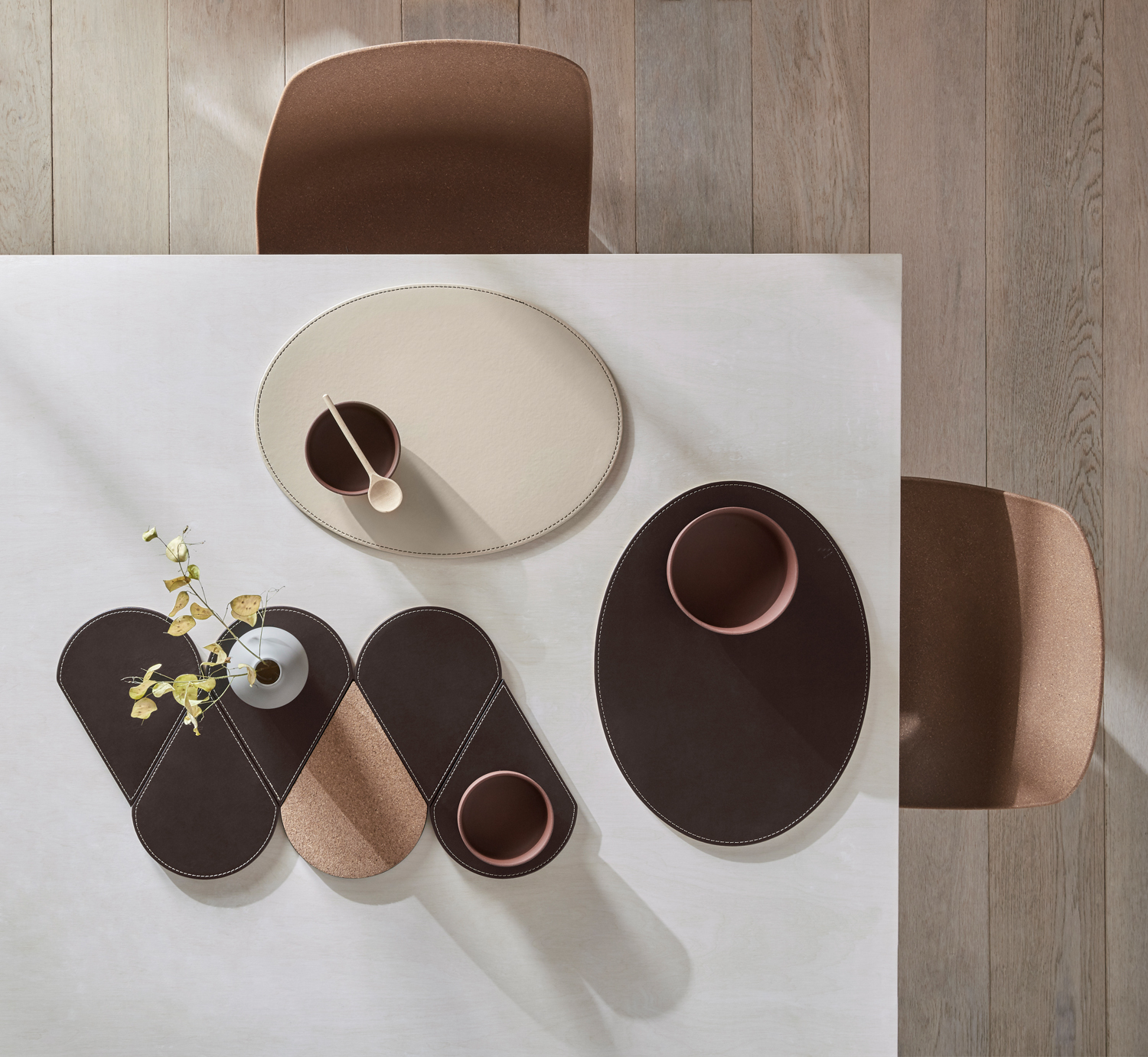 Profino DUO - Platzset oval, schokobraun/creme