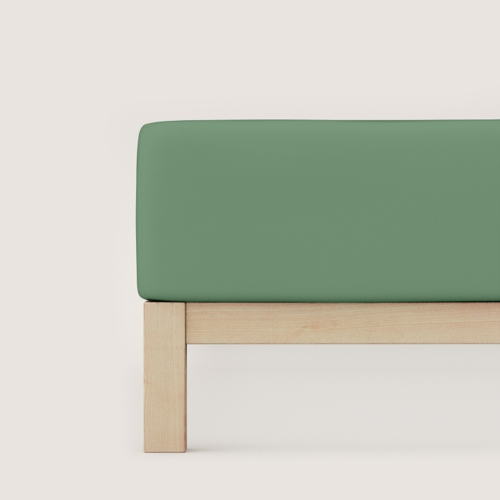 Schlafgut Pure Boxspring Spannbettlaken ca. 180x200-200x220cm in Farbe Green Mid