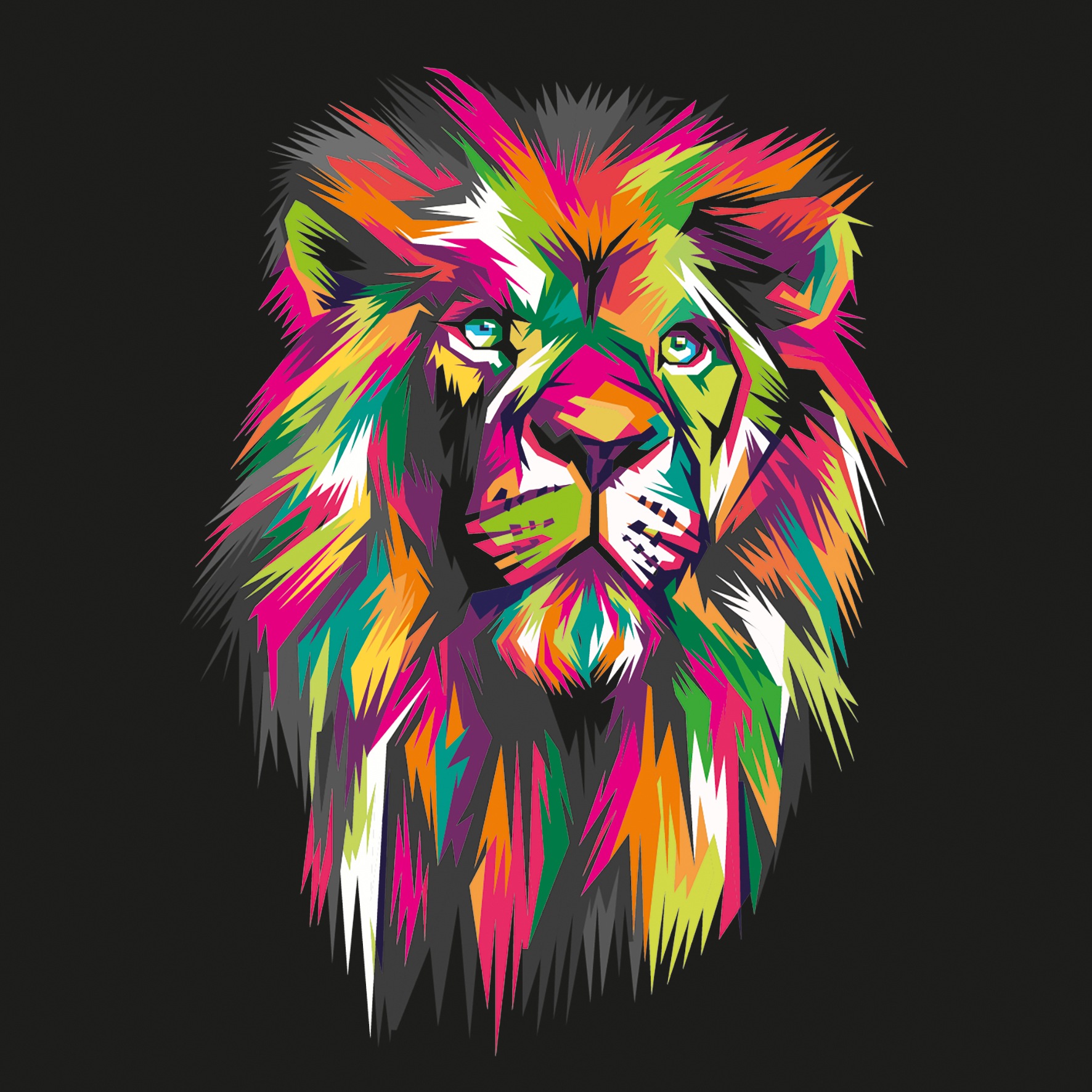 PRO ART Glas-Art 50x50cm Colorful Lion Head II
