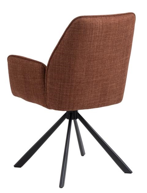 Actona Armlehnstuhl GLENDA in Stoff Basel terracotta/Gestell matt schwarz