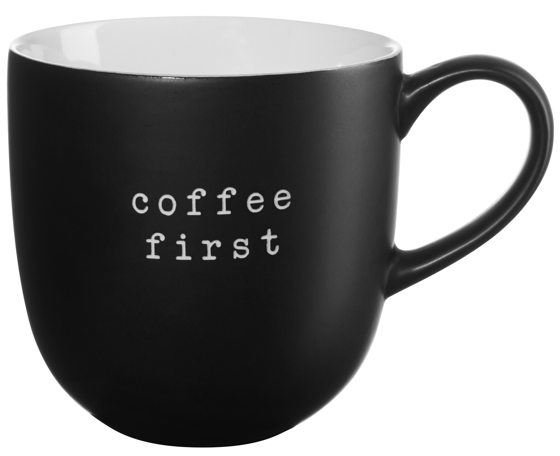 ASA Selection Henkelbecher HEY! in Farbe schwarz matt, Pokal, Getränk, Kaffee, Kaffeetasse