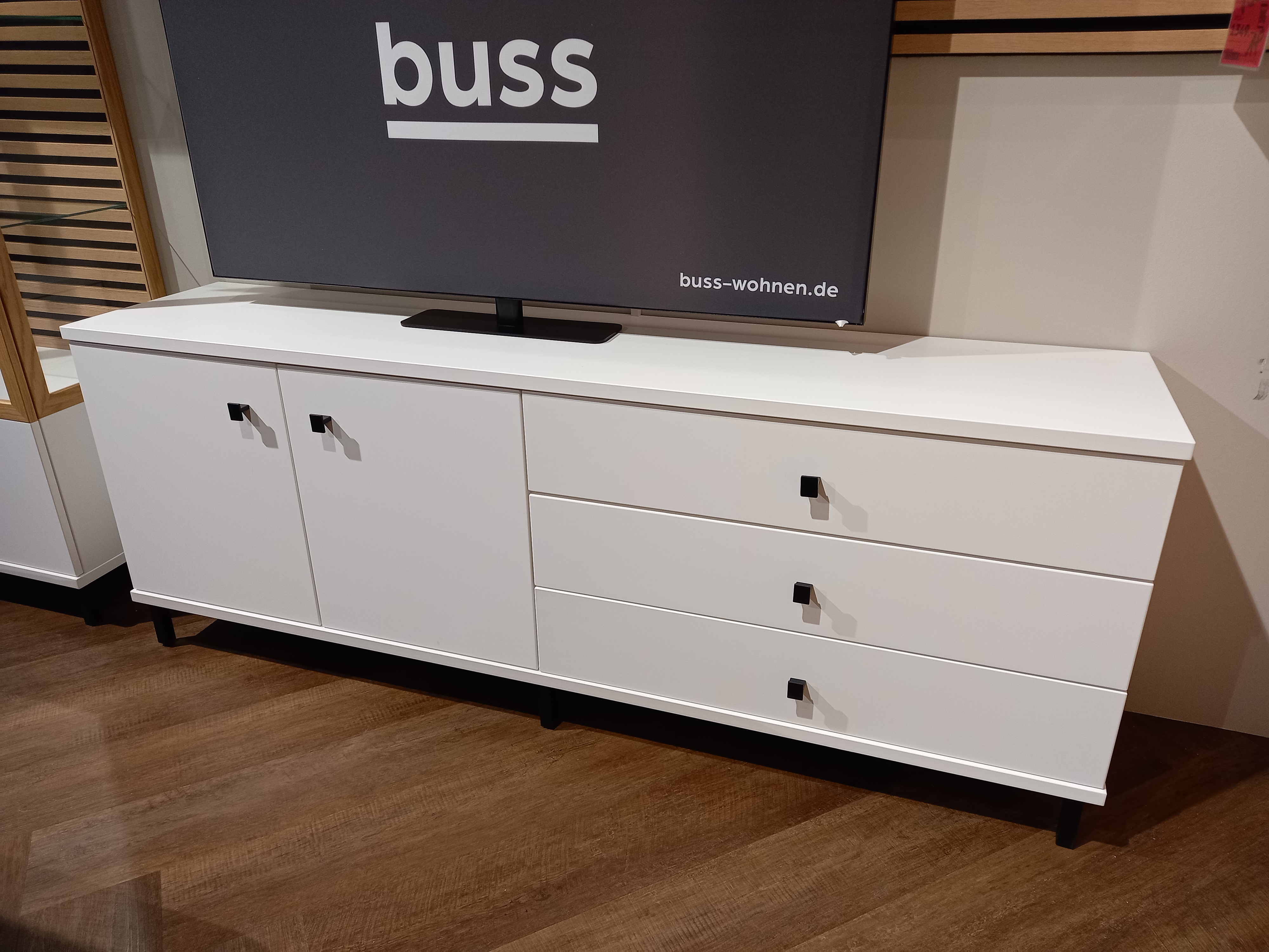 Wehrsdorfer Lowboardkombination  in Farbe Front/Korpus weiß, Moebel, Anrichte, Kabinett, Elektronik, Bildschirm