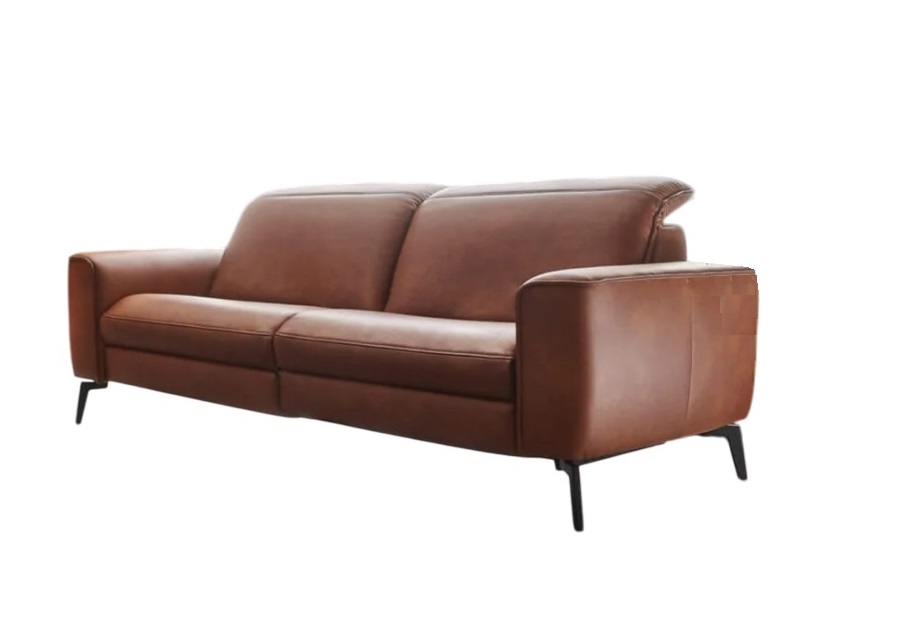 Hukla Sofa 2.5-sitzig HU-PC23005 ca. B192 T105 cm in Leder Cloudy cognac 60, Couch, Mobiliar, Stuhl