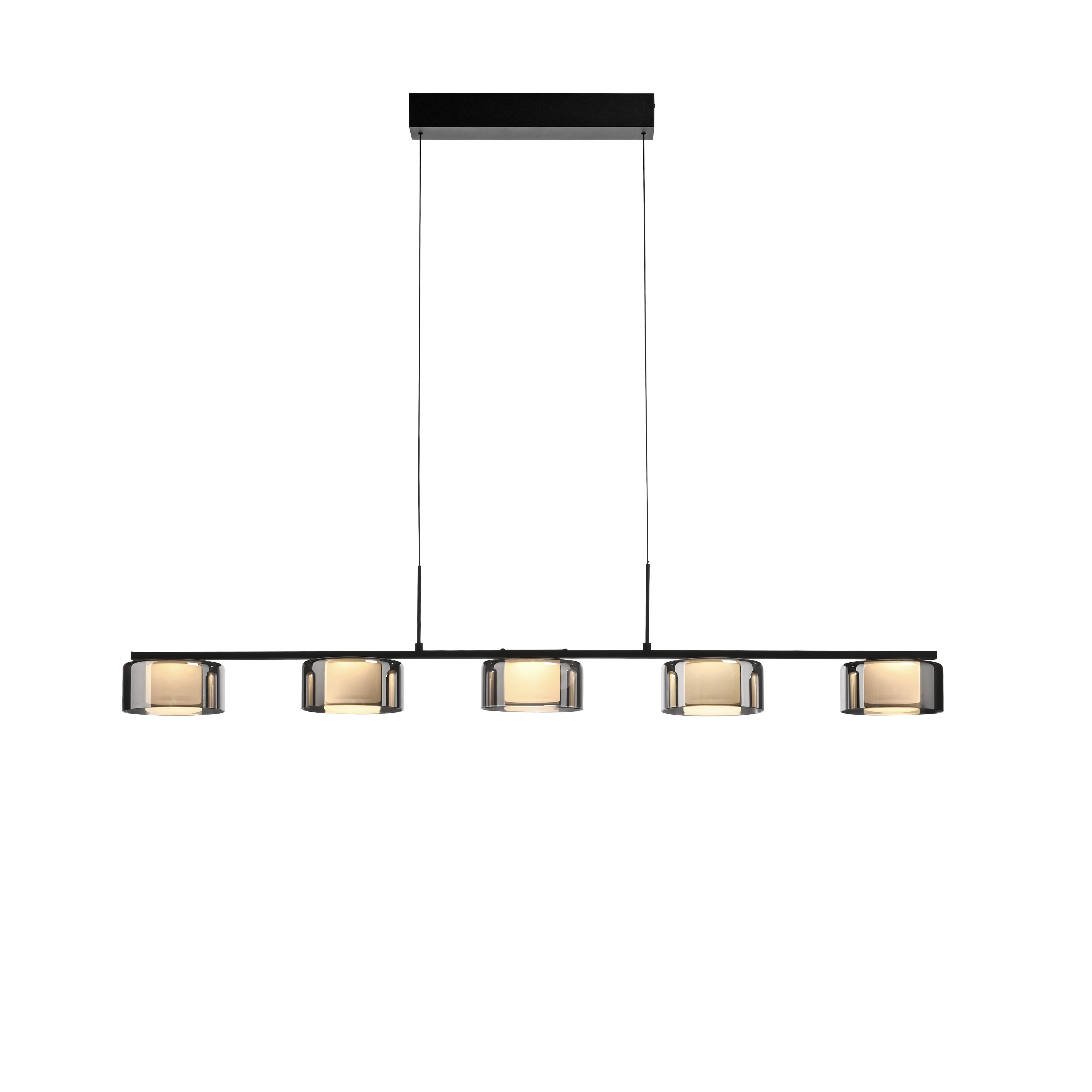 Paul Neuhaus LED-Pendelleuchte RIKA 5-flammig in Farbe schwarz, Leuchter, Lampe, Leuchte, Deckenleuchte, Duscharmatur