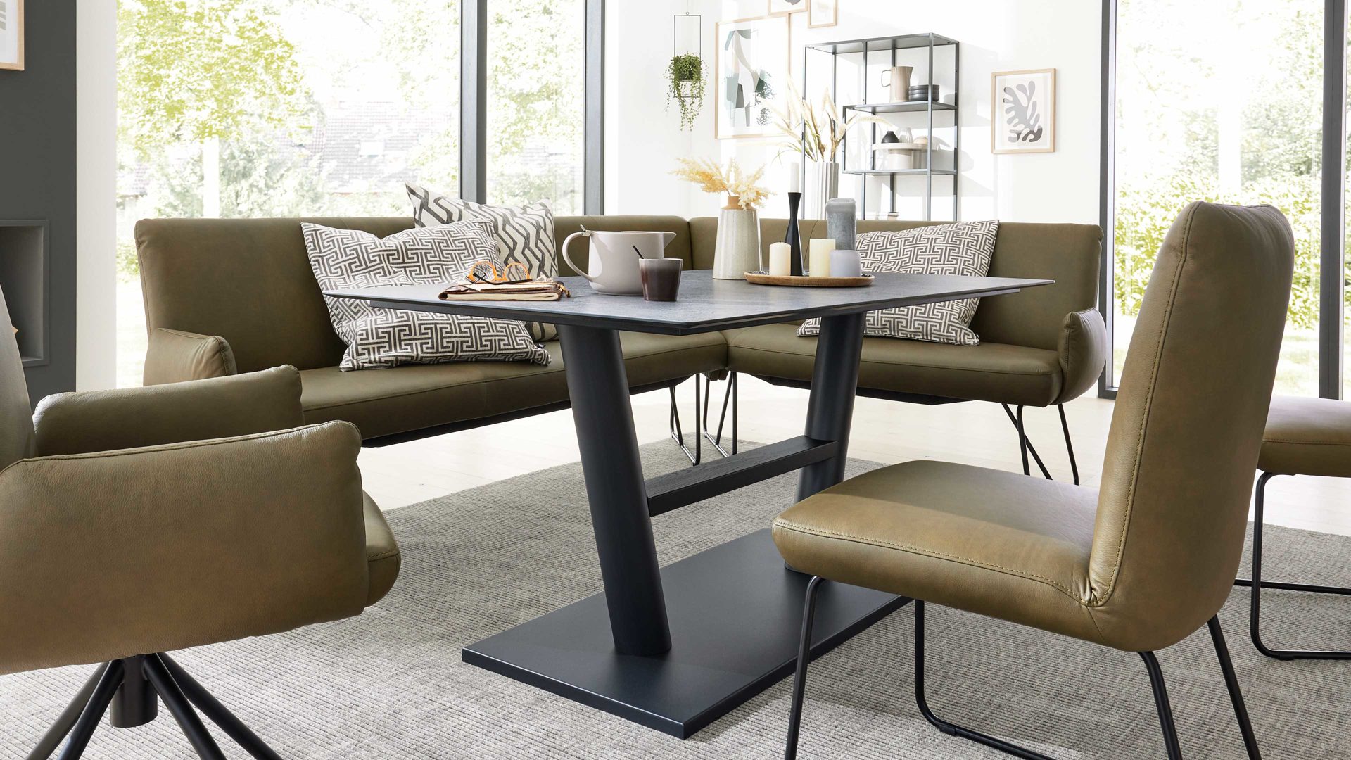 Interliving Esstisch IL 5105 ca. 160x90cm in HPL-Beton-Design, Moebel, Tabelle, Esstisch, Esszimmer, Tischplatte