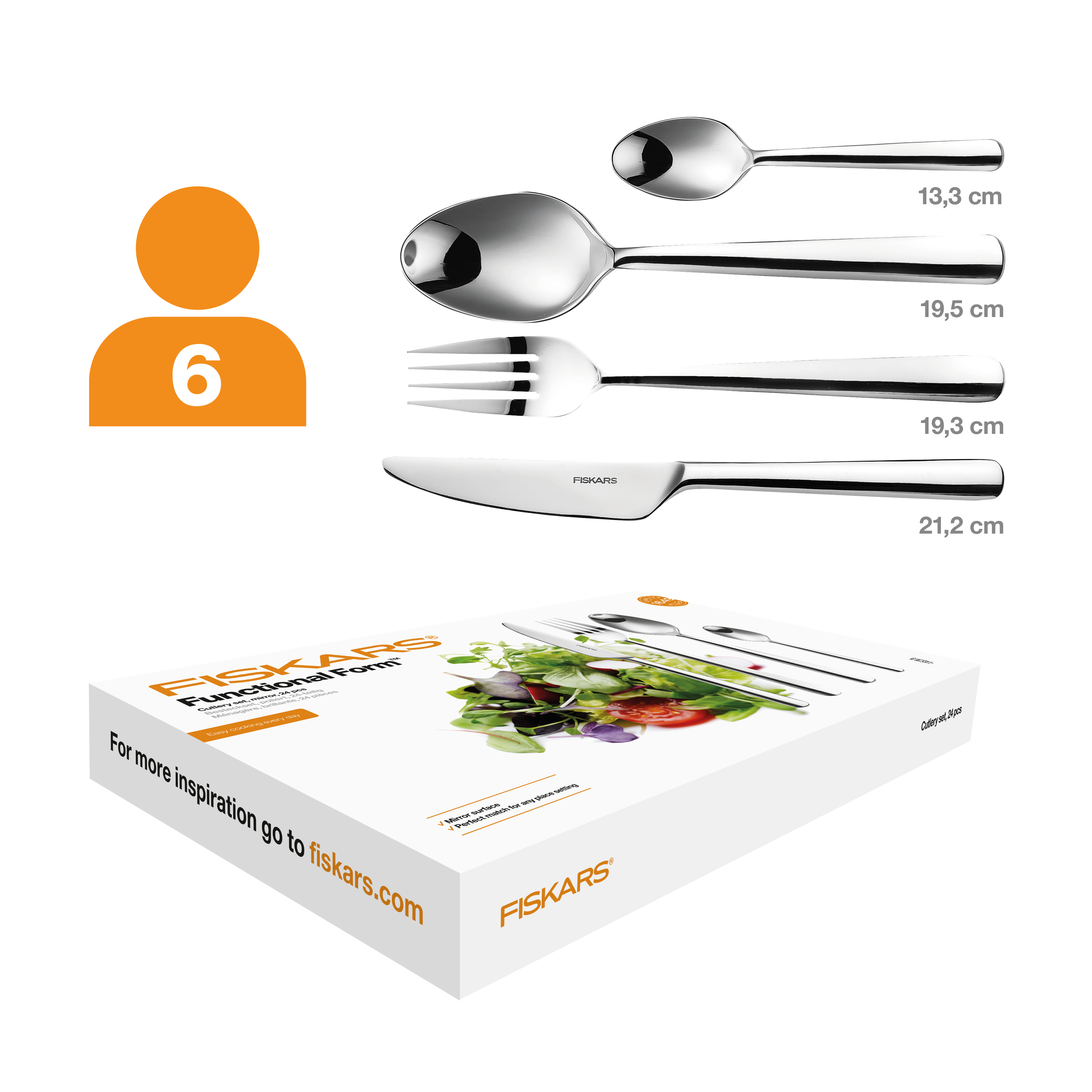 Fiskars Besteckset FUNCTIONAL FORM 24-teilig poliert