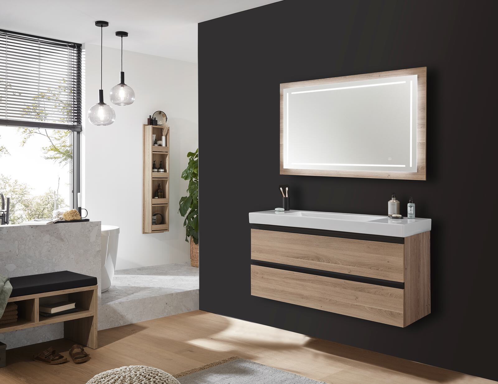 Badkombination C!PURO mit Front/Korpus inCuneo Eiche natural