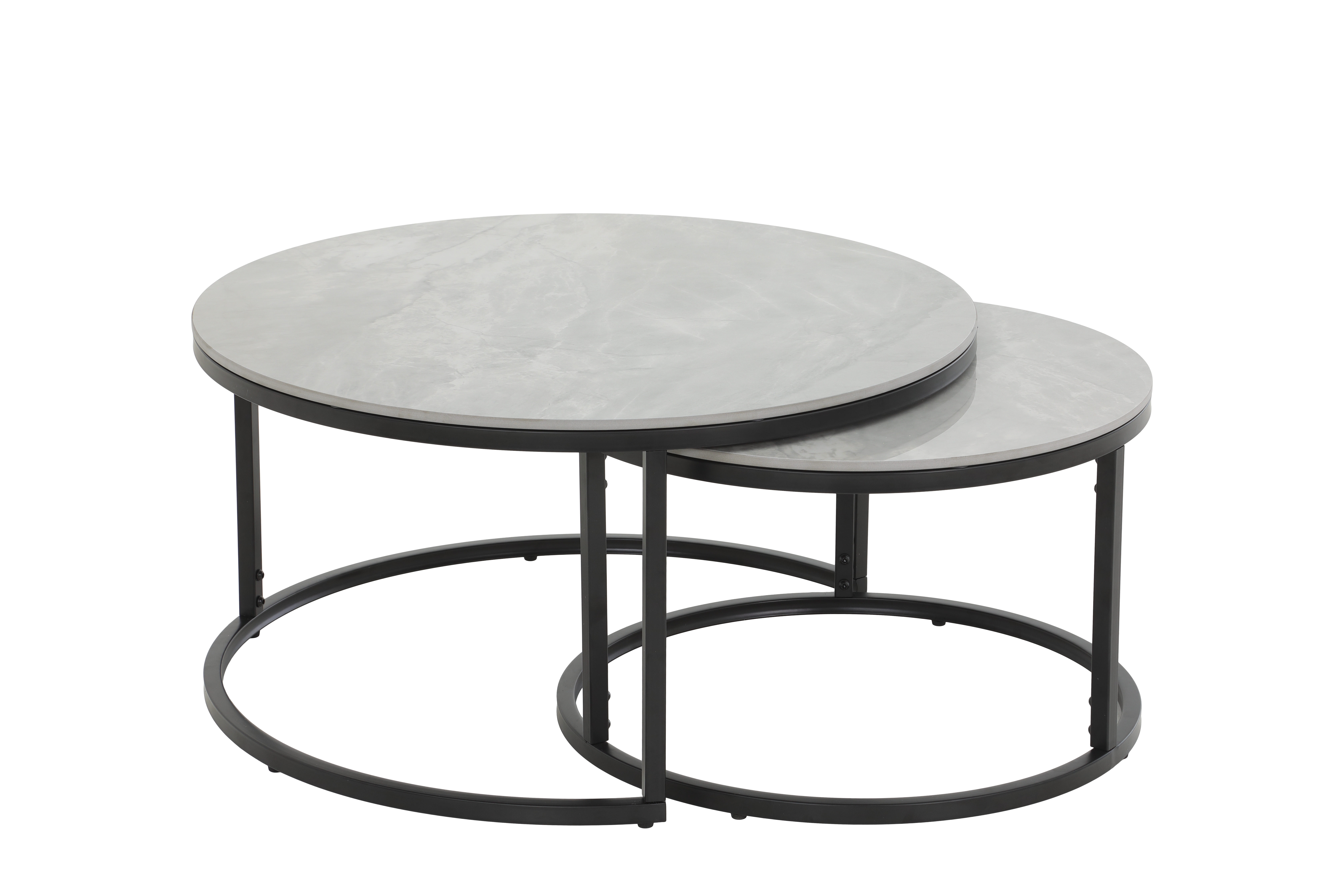 Couchtisch 2er-Set  in Marmoroptik grau/schwarz 12/03