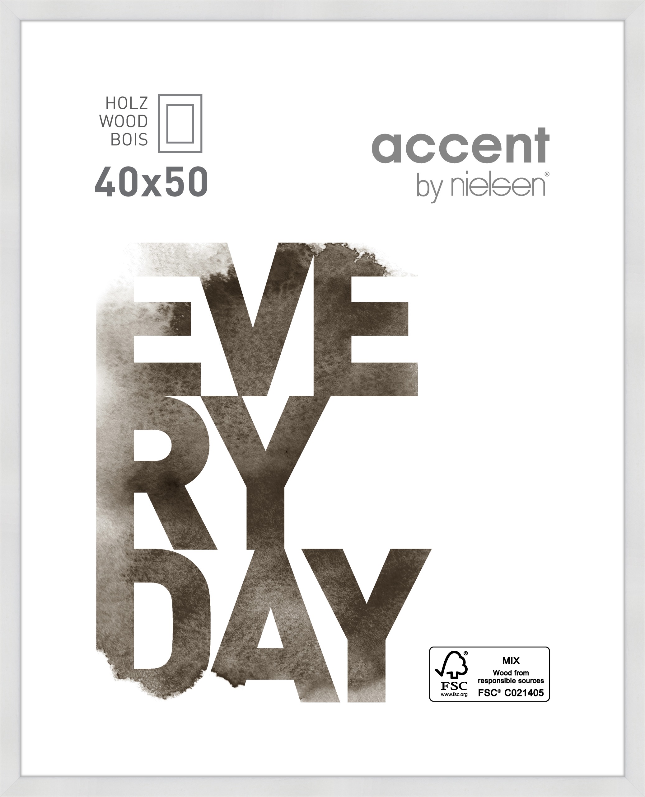 Accent by Nielsen Holz Bilderrahmen Zoom ca. 40x50cm in Farbe White