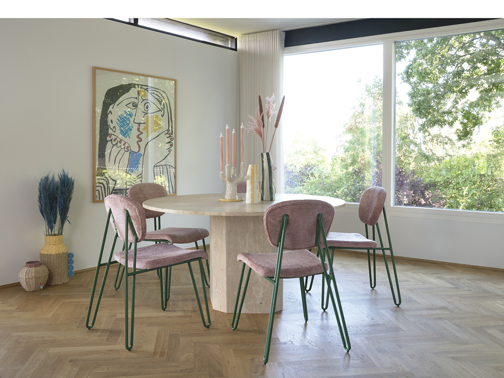 Villa Collection Vase mit Schnabel und Wimpern in Farbe gelb