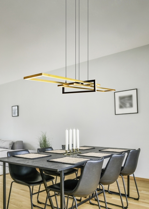 Trio LED-Pendelleuchte SALINAS in Messing matt