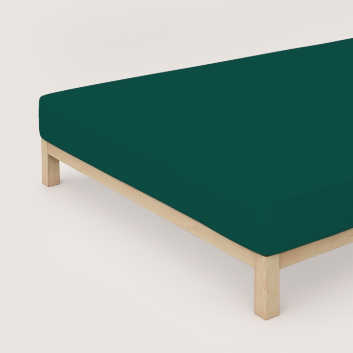 Schlafgut Casual Spannbettlaken ca. 120x200-130x200cm in Farbe Green Deep