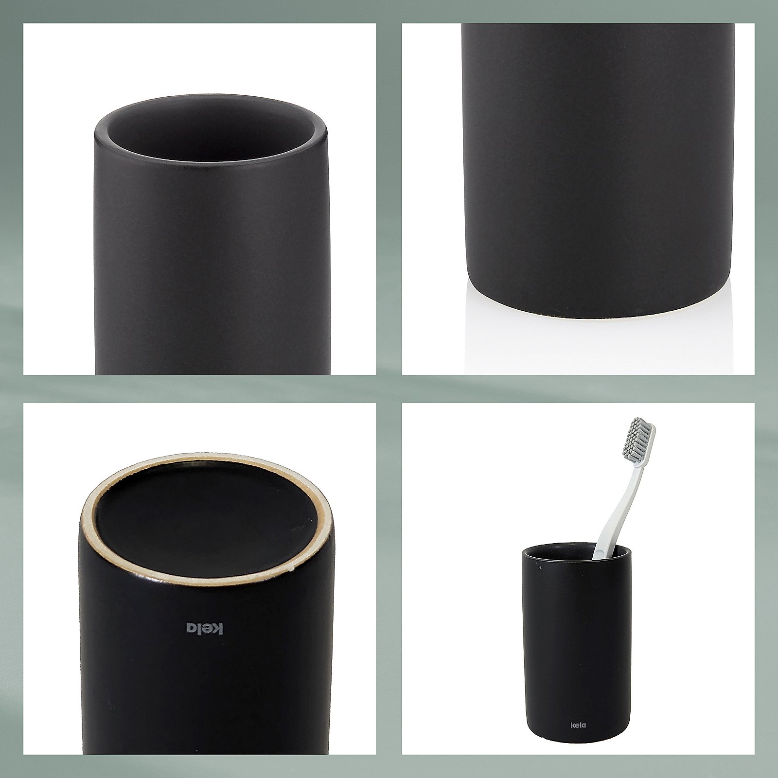 Kela Becher Matsi schwarz MATSI in schwarz, Pinsel, Gerät, Werkzeug, Zylinder, Zahnbürste