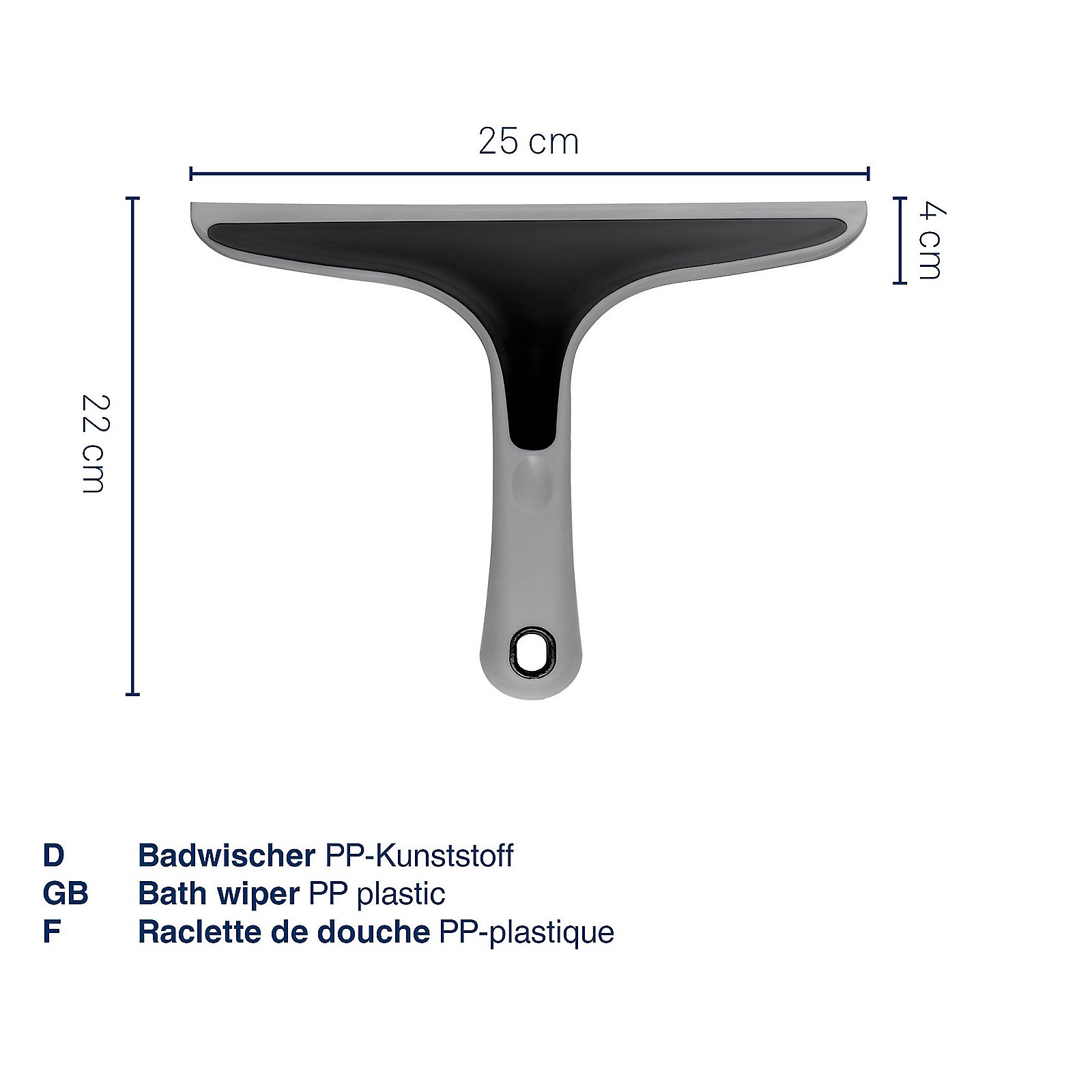 Kela Badwischer TESS in Schwarz, Griff, Rauchrohr
