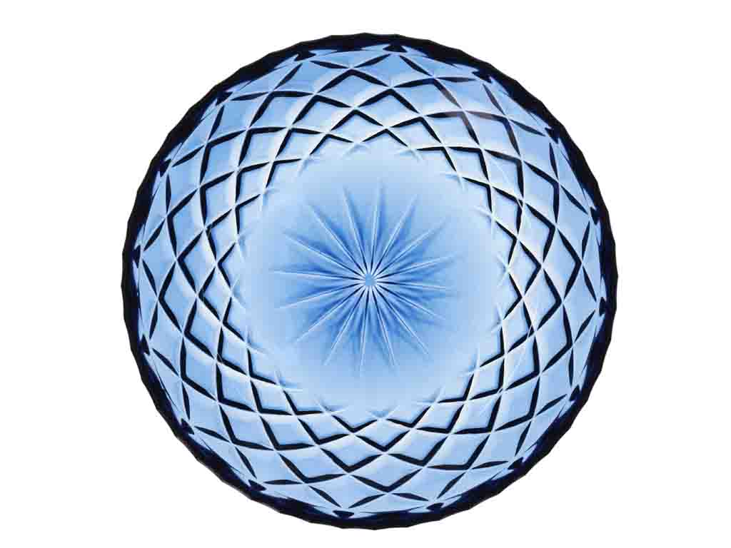 Lyngby Glas Teller 16 cm in Farbe blau
