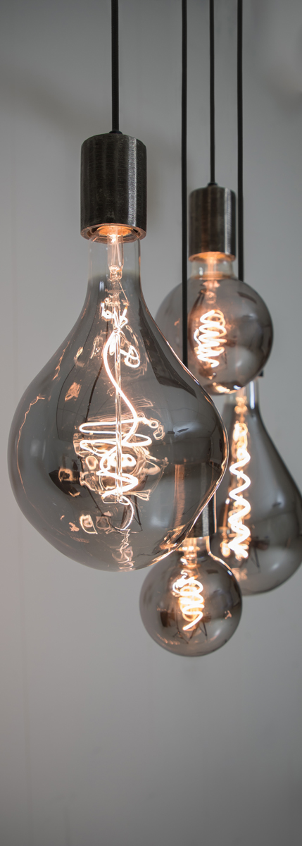 Light & Living DEKO LED Globe 9,5x14cm LIGHT in rauch, dimmbar