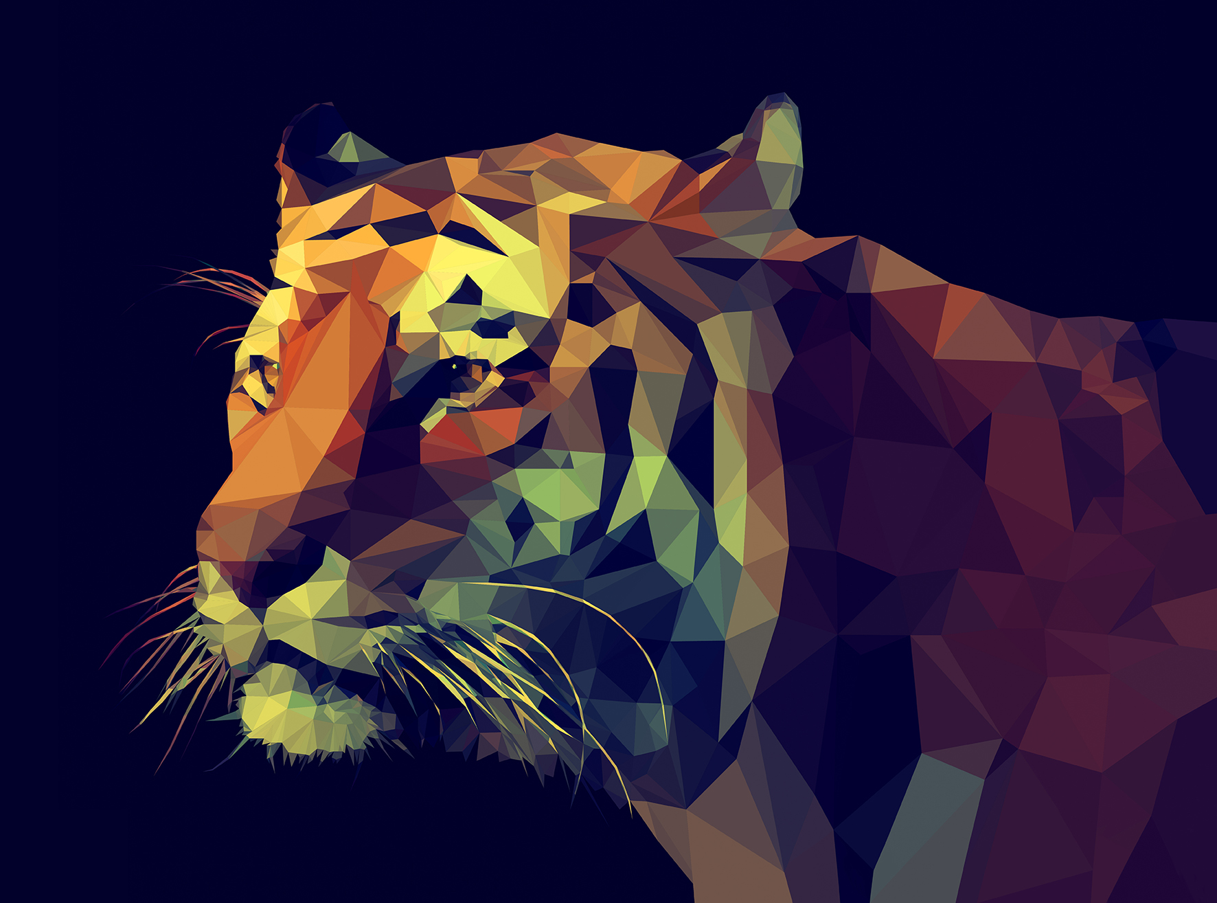ProArt Canvas-Art 120x90cm Colourful Tiger