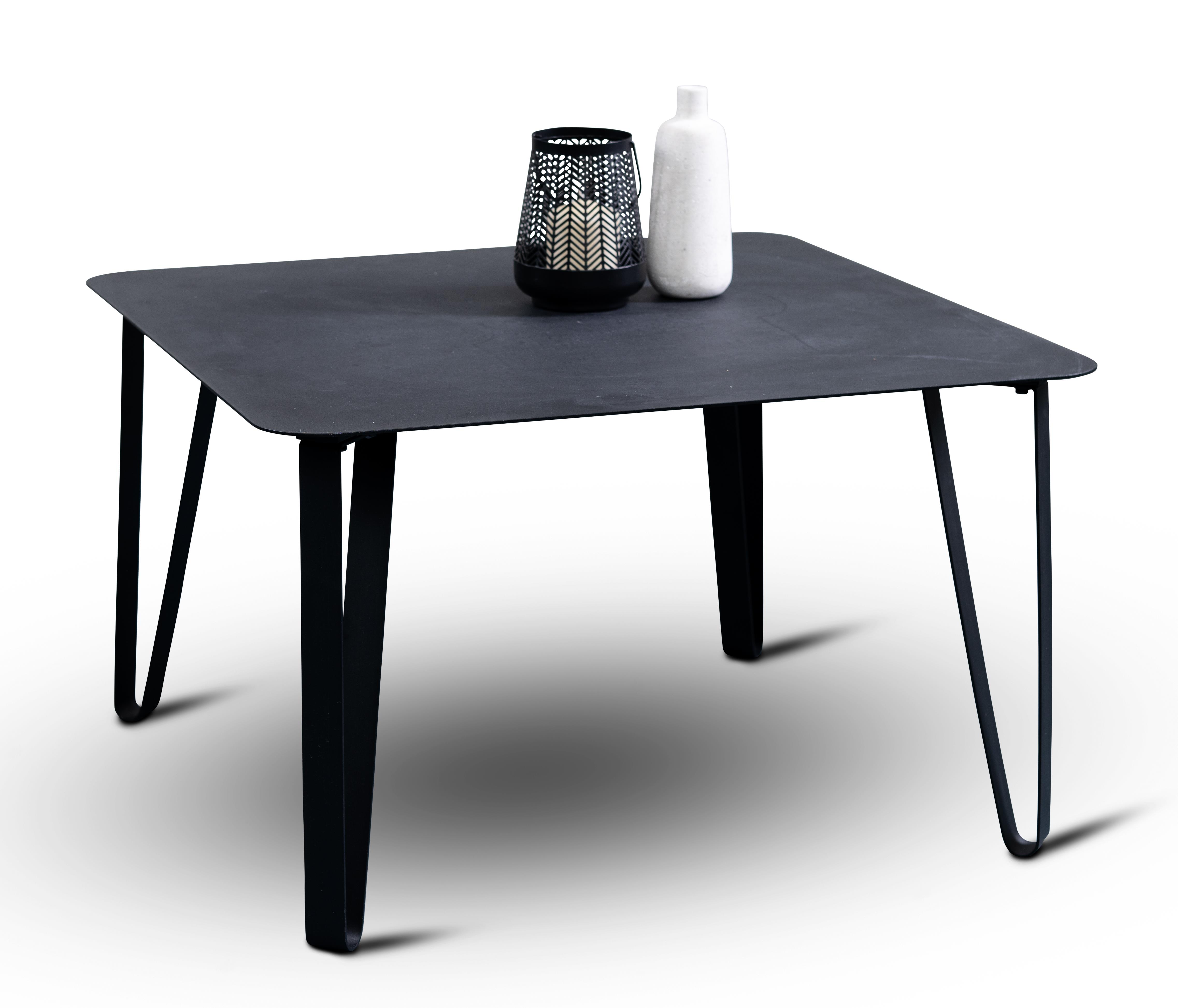 M2 Kollektion Couchtisch EMMA ca. B75 H45 T75 cm in Metall schwarz