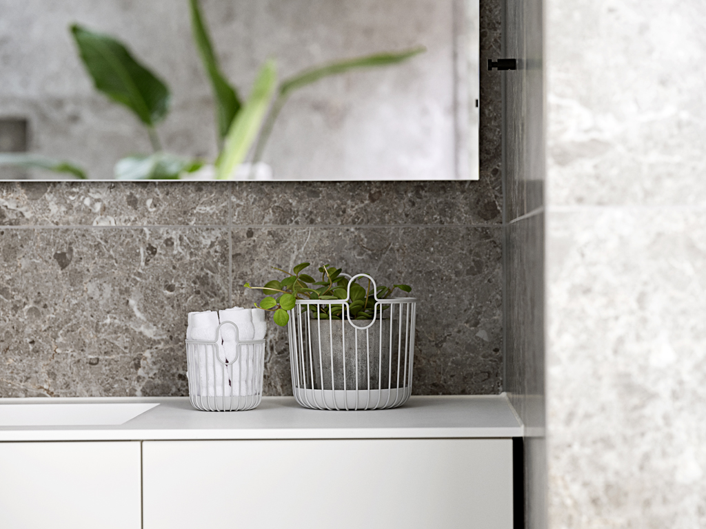 Zone Denmark Korb 10,5 cm in Farbe soft grey
