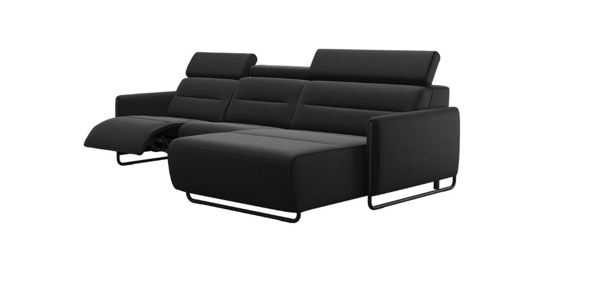 Stressless Sofa  EMILY V2 MIT STAHL ca. B282 H100 T184 cm in Leder Paloma 19 black
