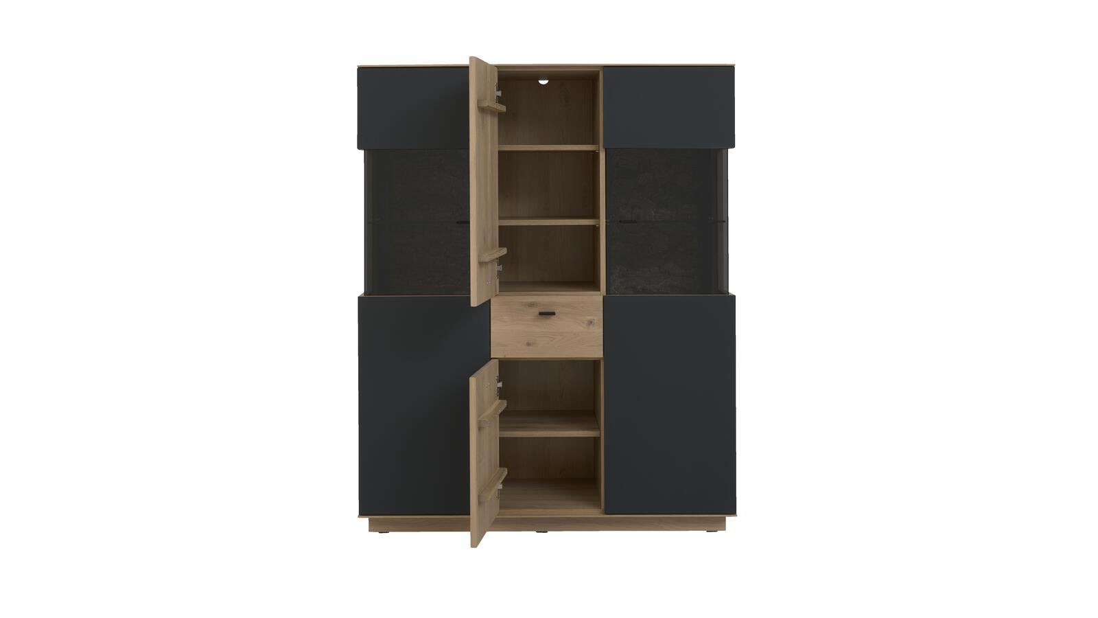 Interliving Highboard IL 2025 in Front Wildeiche massiv, Korpus Wildeiche furniert