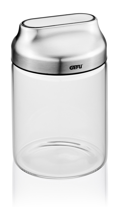 GEFU Vorratsdose KIPPO ca. B10 H15,4 T10 cm in schwarz/silber/transparent
