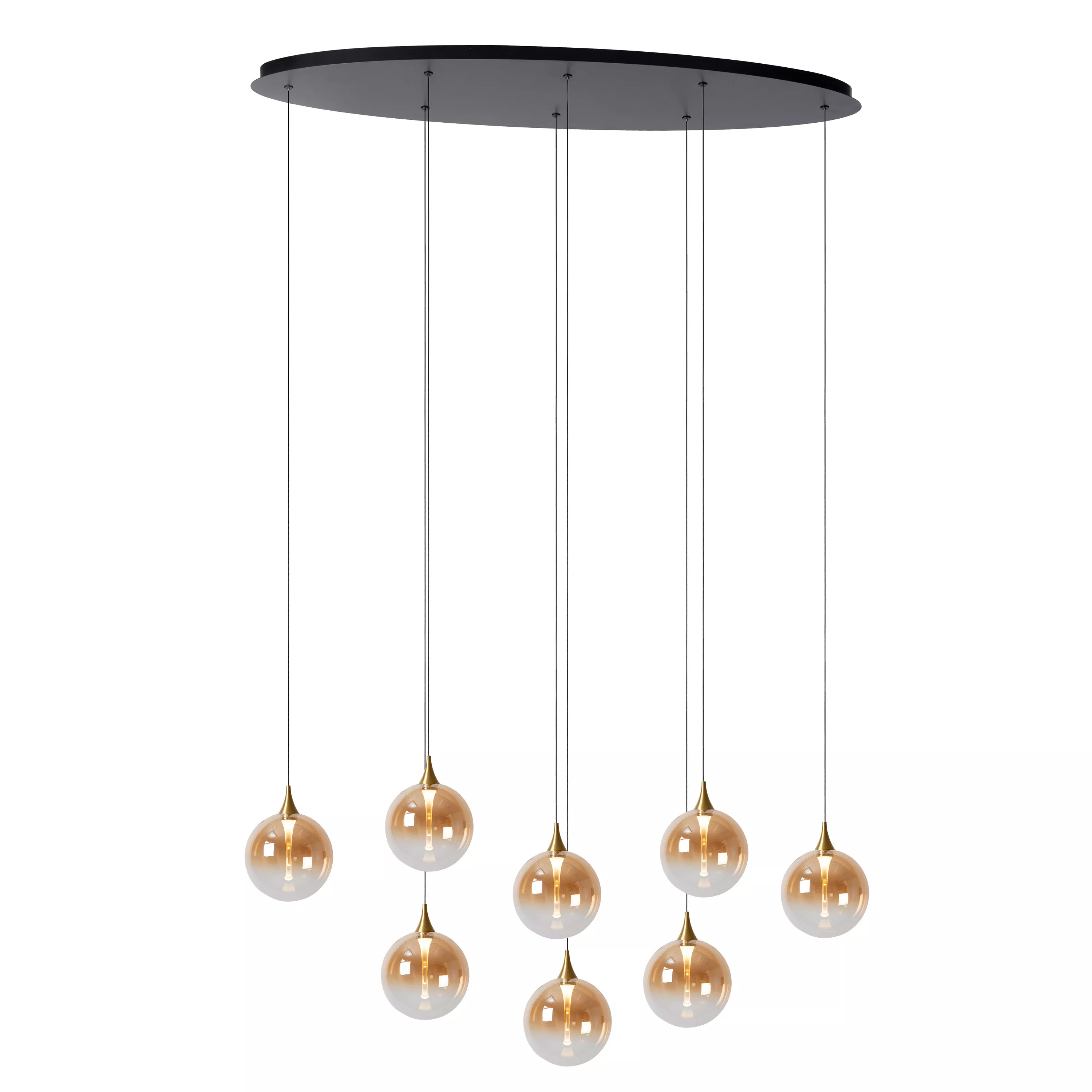 Lucide Pendelleuchte GISELA in Glas Amber, dimmbar, Leuchter, Lampe