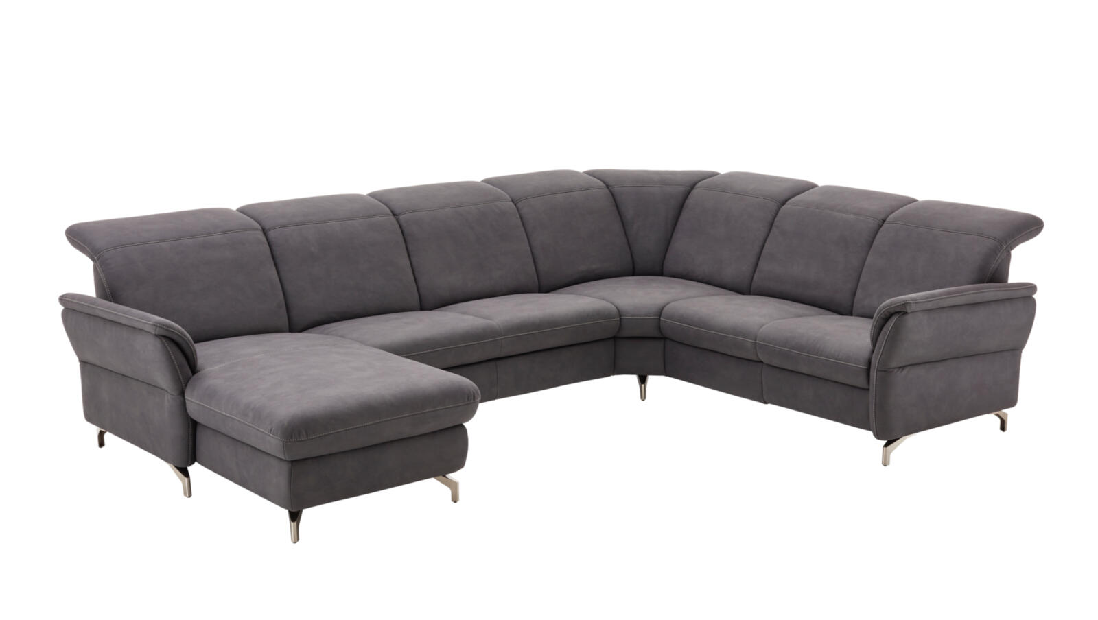 Polsteria Polsterrundecke SENTURO SYSTEM ca. 174x336x255cm in Stoff Atlantic dunkelgrau