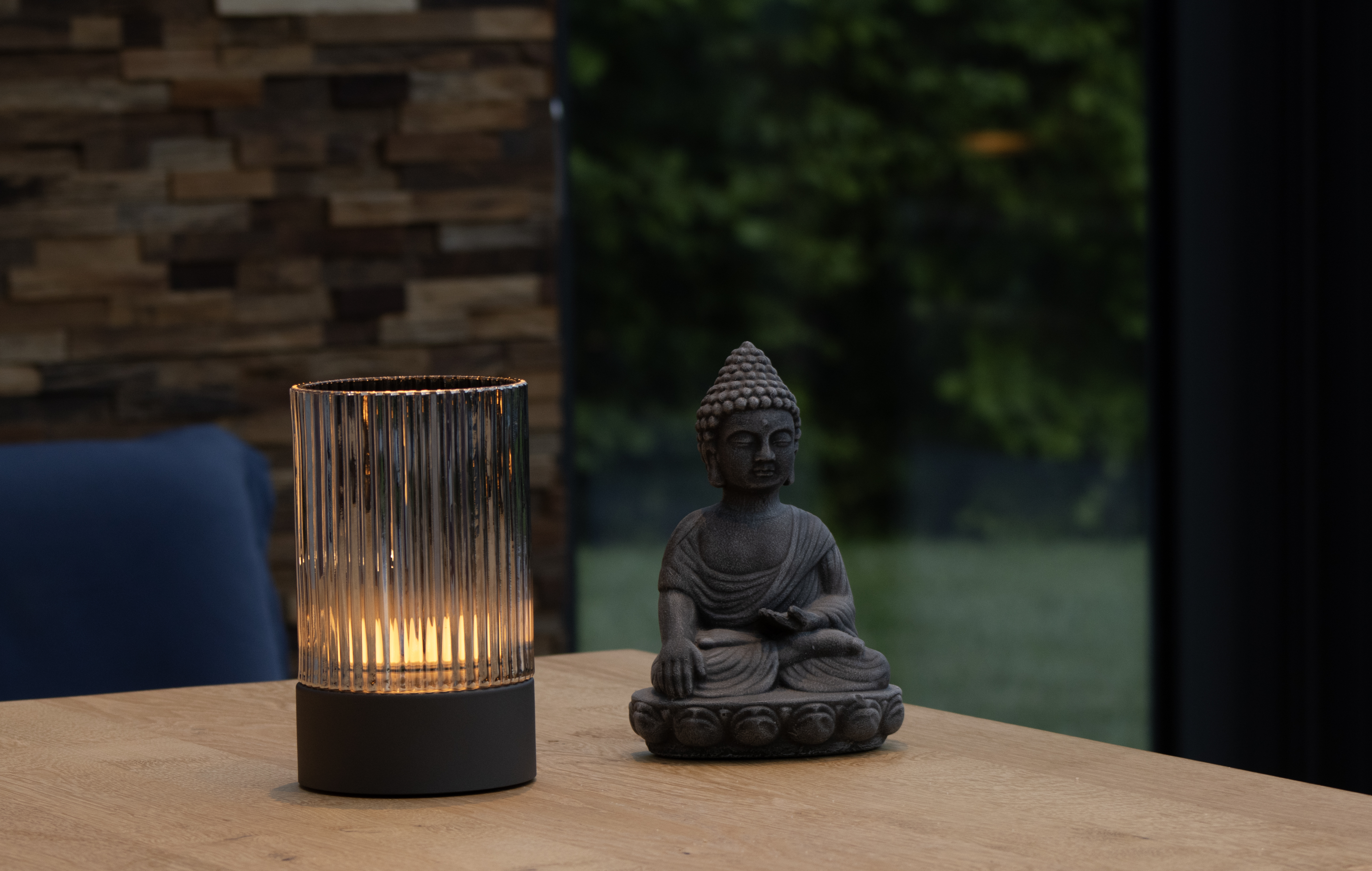 LED-Tischleuchte ARIVA PRO in Glas sandgrau