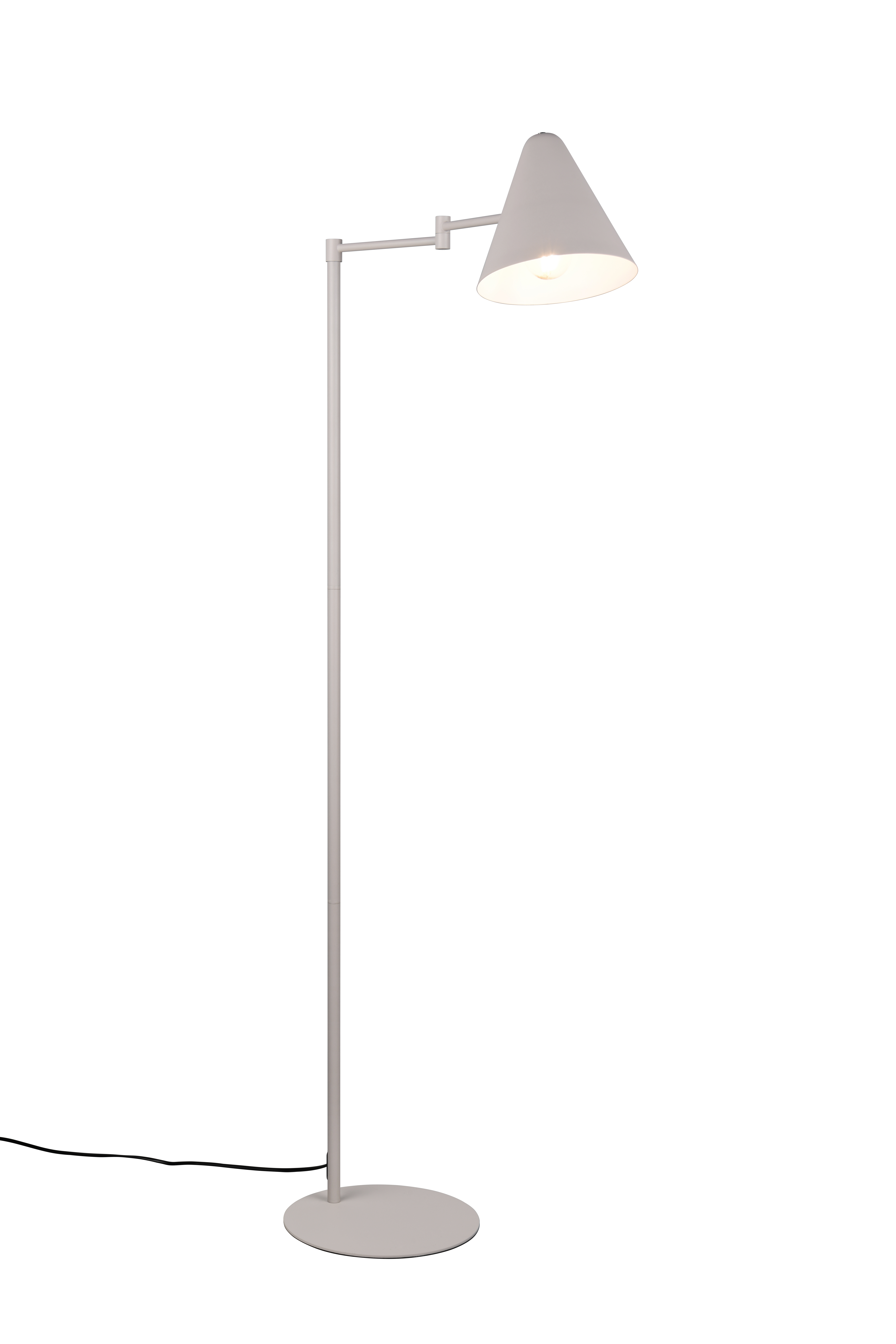 Trio Stehleuchte COSIMA 1-flammig in Farbe warm grey, Lampe, Lampenschirm
