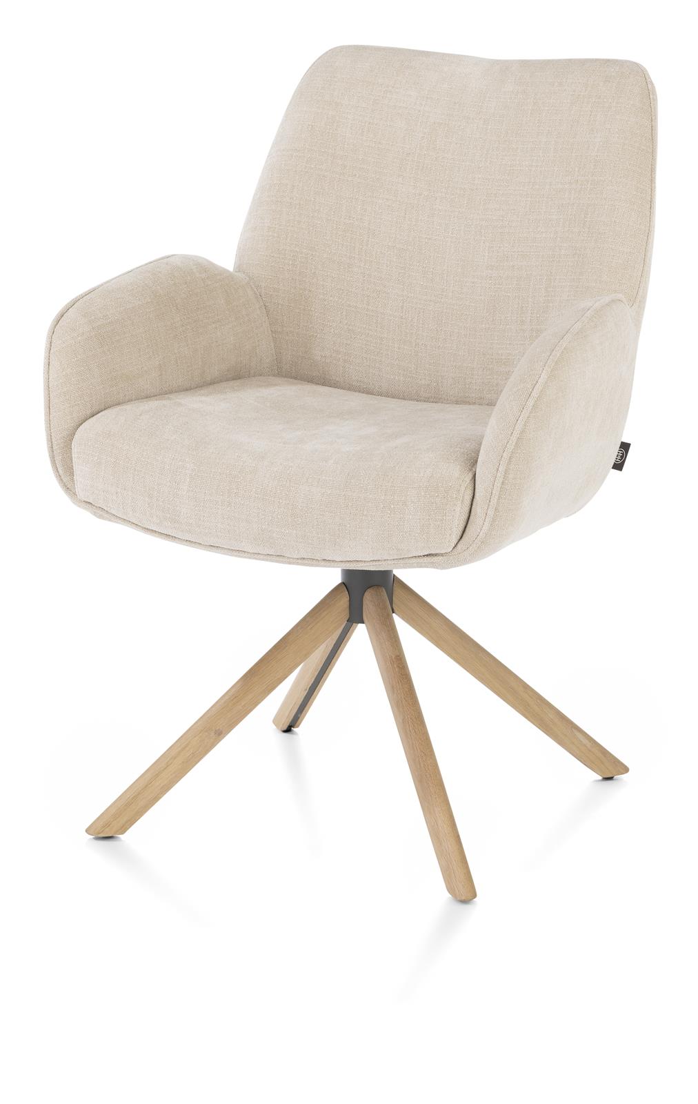 Henders & Hazel Armlehnstuhl RILEY ca. B62 H88 T65 cm in Stoff Cadiz creme