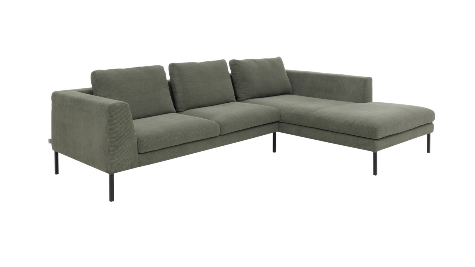 Roomio Eckkombination NO. 4101 ca. 301x201cm in Stoff Feincord olive