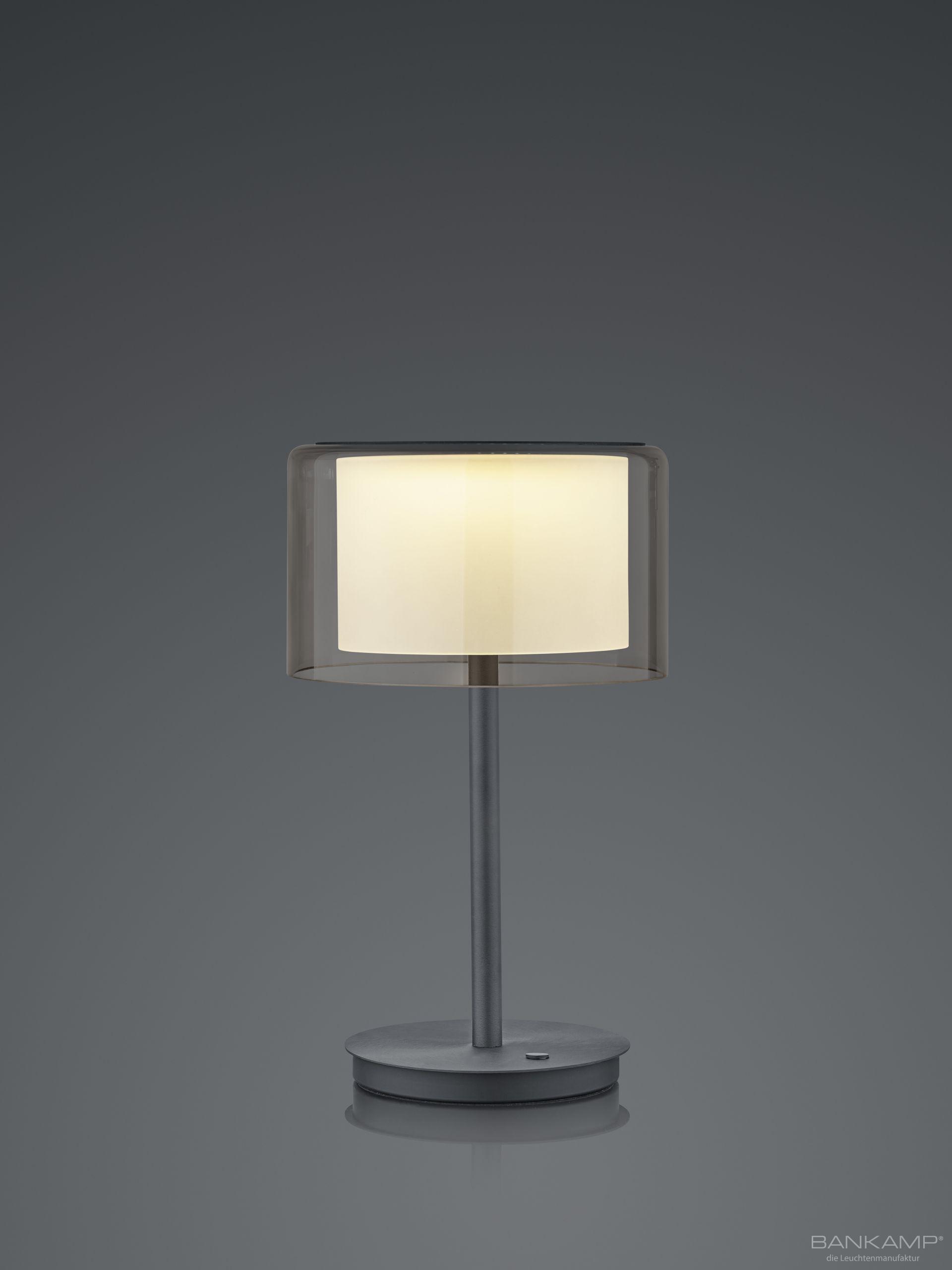 LED-Tischleuchte GRAND SMOKE 20x34 in anthrazit matt eloxiert