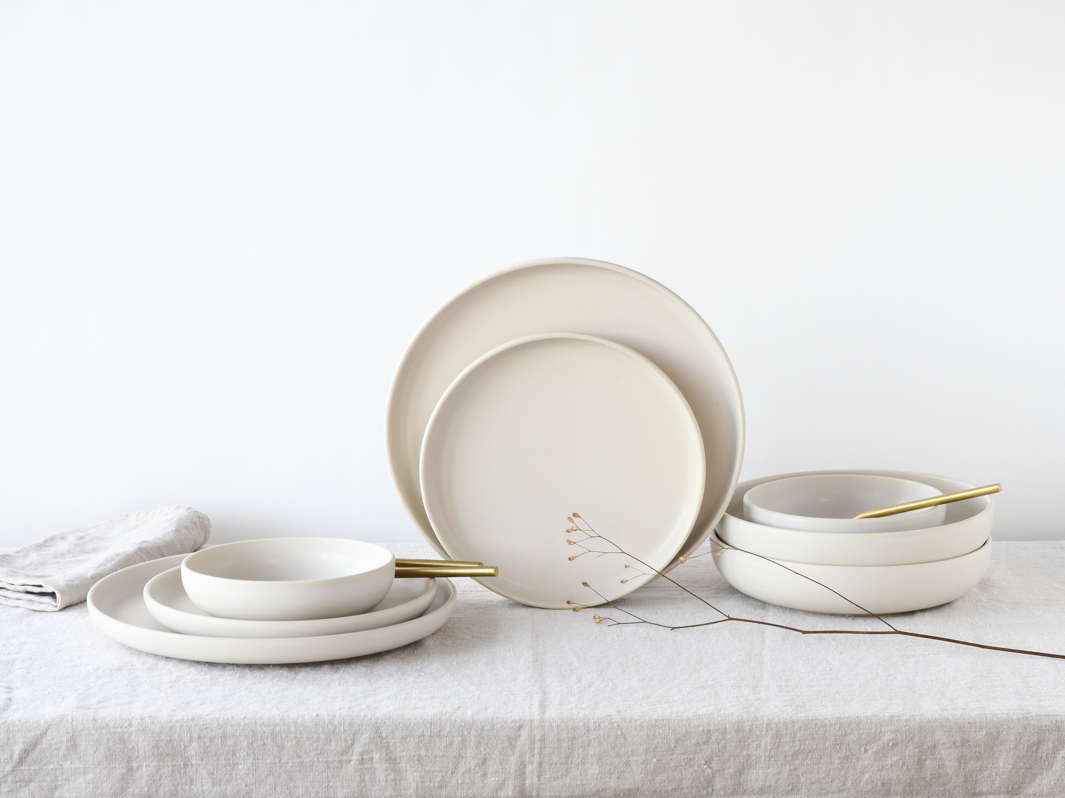 CreaTable Suppenteller Uno in Farbe Offwhite seidenmatt