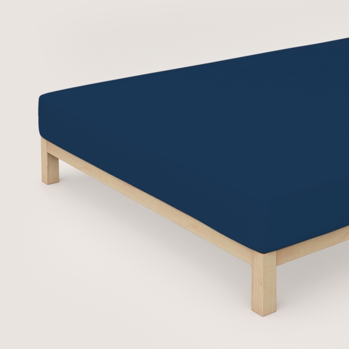 Schlafgut Pure Spannbettlaken ca. 140x200-160x220cm in Farbe Blue Deep