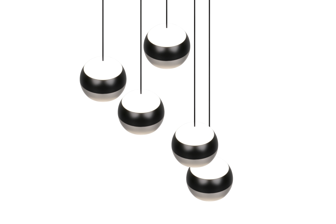 Trio Select LED-Pendelleuchte ORBIT 5-flammig in Farbe Nickel matt