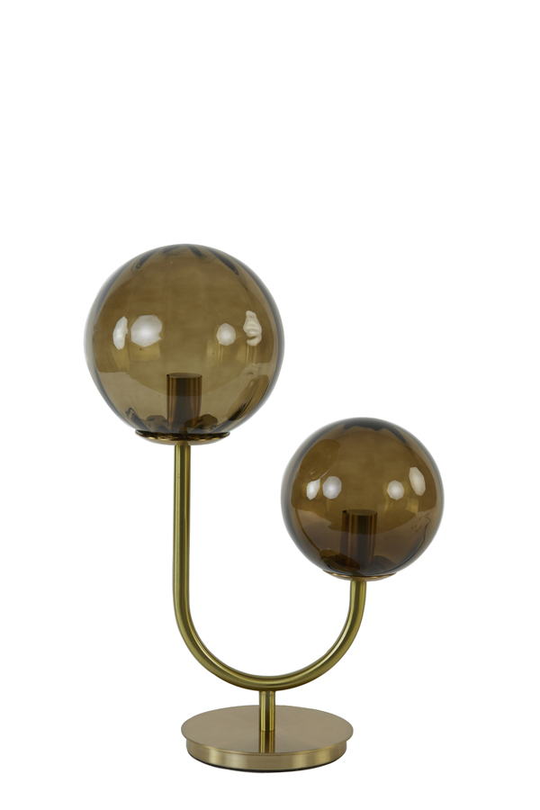 Light & Living Tischleuchte in Glas braun+gold