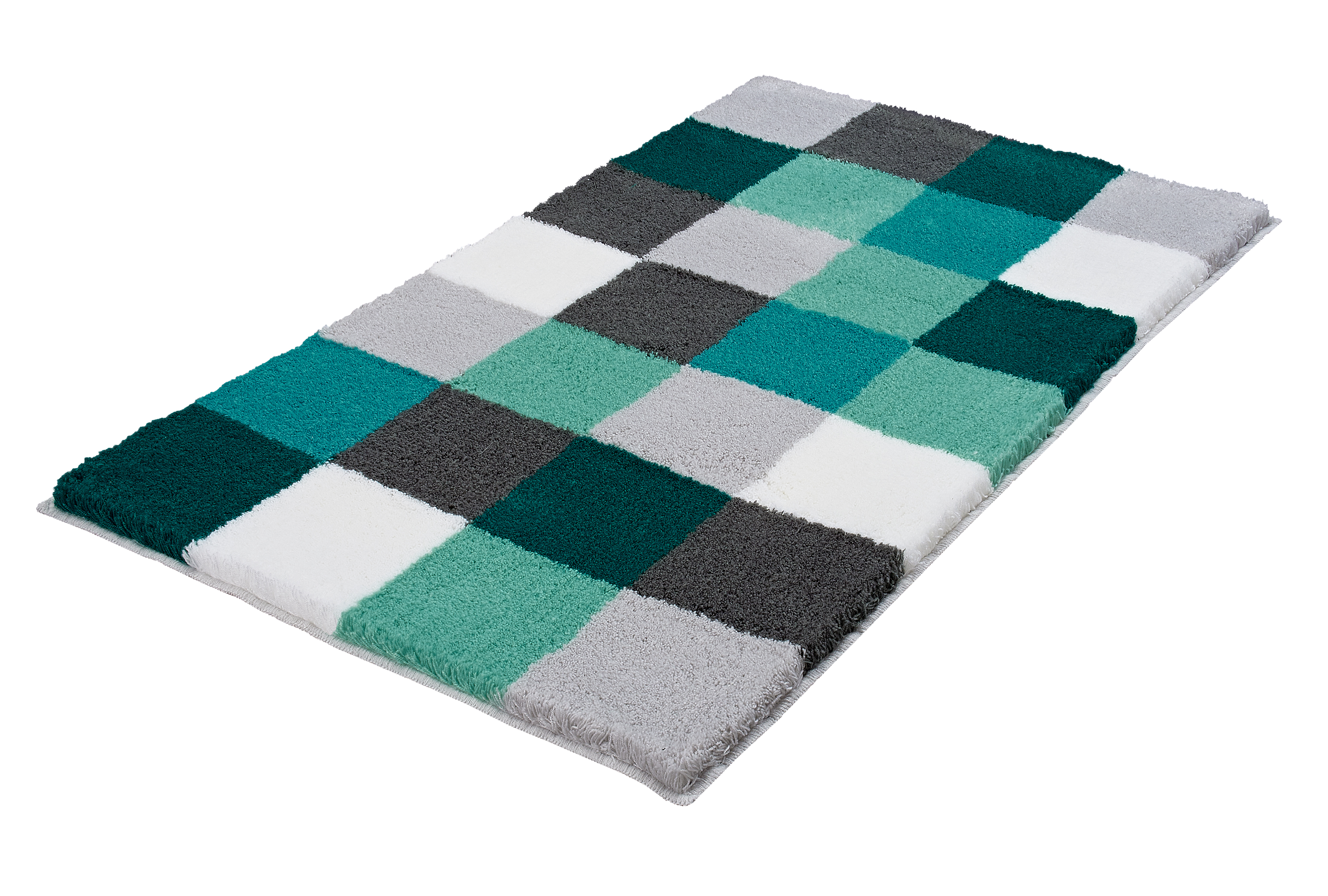 Kleine Wolke Badteppich CARO ca. 70x120cm in Farbe Petrol
